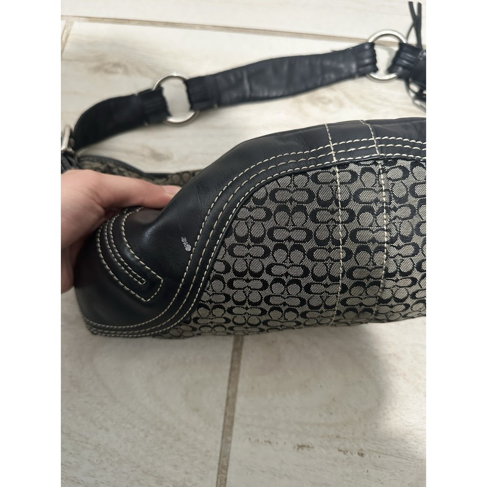 vintage Coach Soho signature hobo shoulder bag Black And Grey - Picture 7 of 11